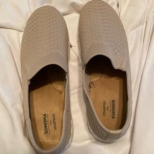 Sonoma slip on sneakers size 10- tan/beige